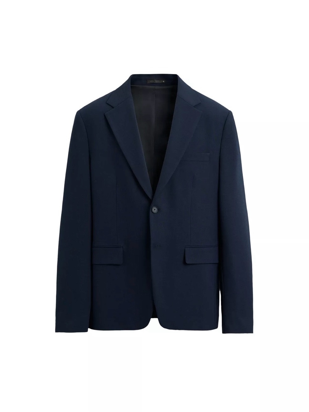 Zara Men's Navy Blue Two Button Blazer